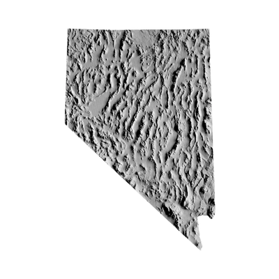 Nevada Terrain Map STL file for 3D printing and CNC routing, LightBurn and Vectric ready