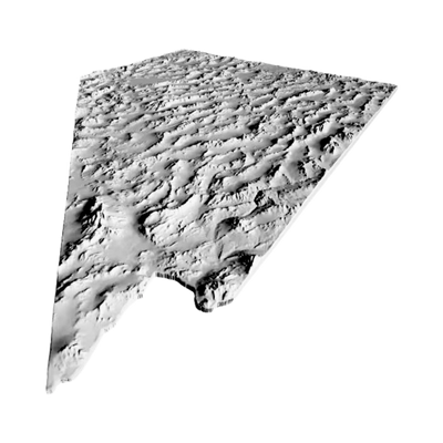 Nevada Terrain Map detail view, ready for 3D printing and CNC routing