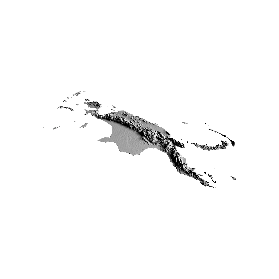 New Guinea Terrain Map design preview, countries & world