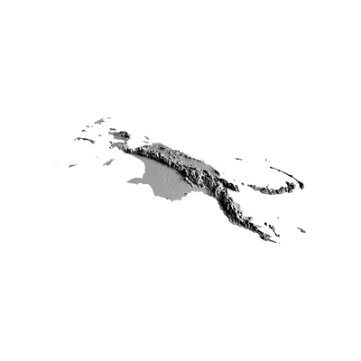 New Guinea Terrain Map design preview, countries & world