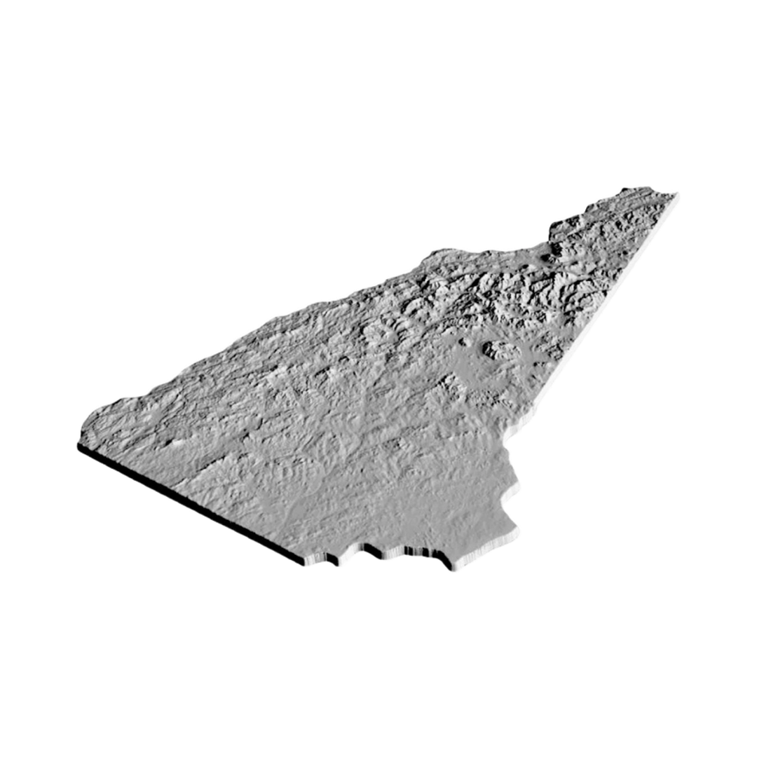 New Hampshire Terrain Map detail view, ready for 3D printing and CNC routing