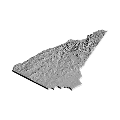 New Hampshire Terrain Map detail view, ready for 3D printing and CNC routing