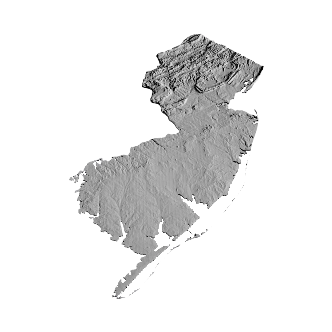 New Jersey Terrain Map design preview, countries & world