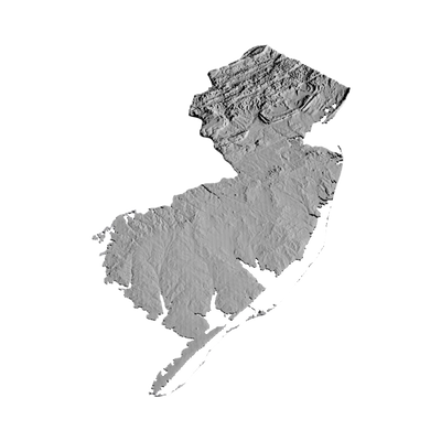 New Jersey Terrain Map design preview, countries & world