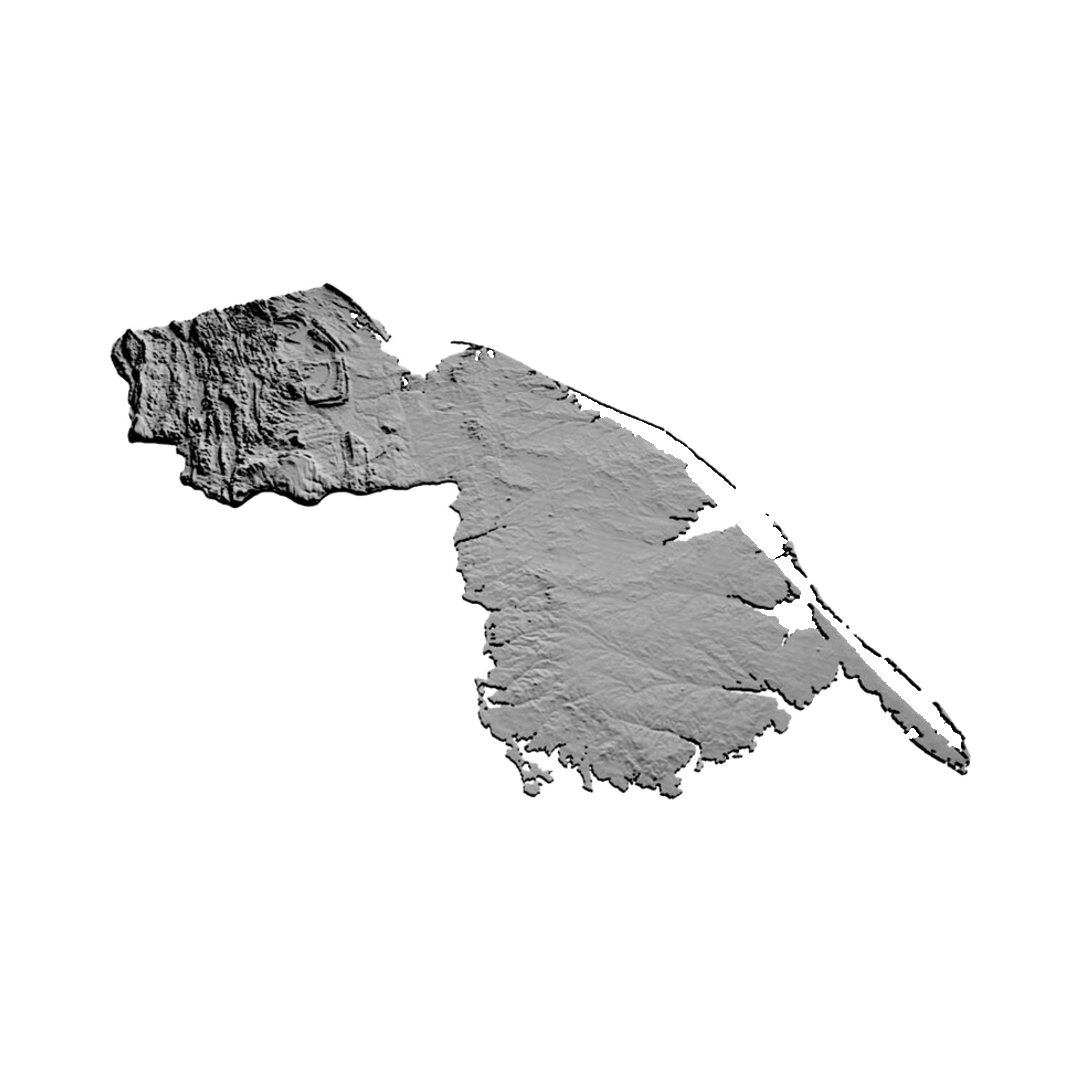 New Jersey Terrain Map detail view, ready for 3D printing and CNC routing