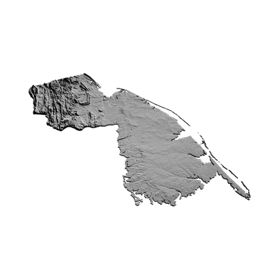 New Jersey Terrain Map detail view, ready for 3D printing and CNC routing