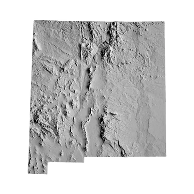 New Mexico Terrain Map STL file for 3D printing and CNC routing, LightBurn and Vectric ready