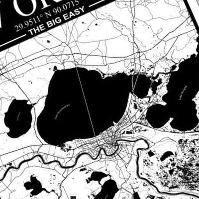 New Orleans City Map detail view, ready for laser cutting and CNC routing