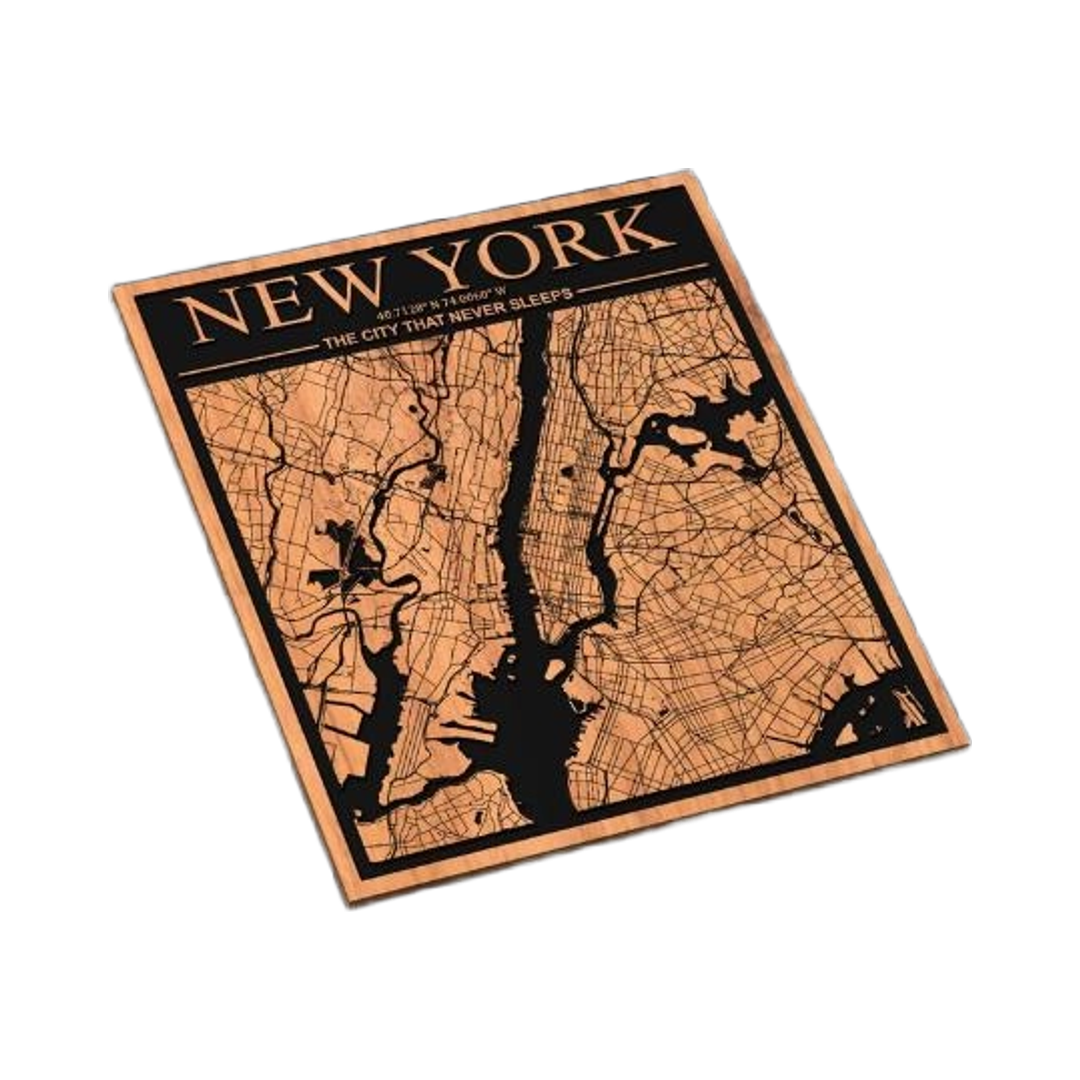 New York City Map SVG file for laser cutting and CNC routing, LightBurn and Vectric ready