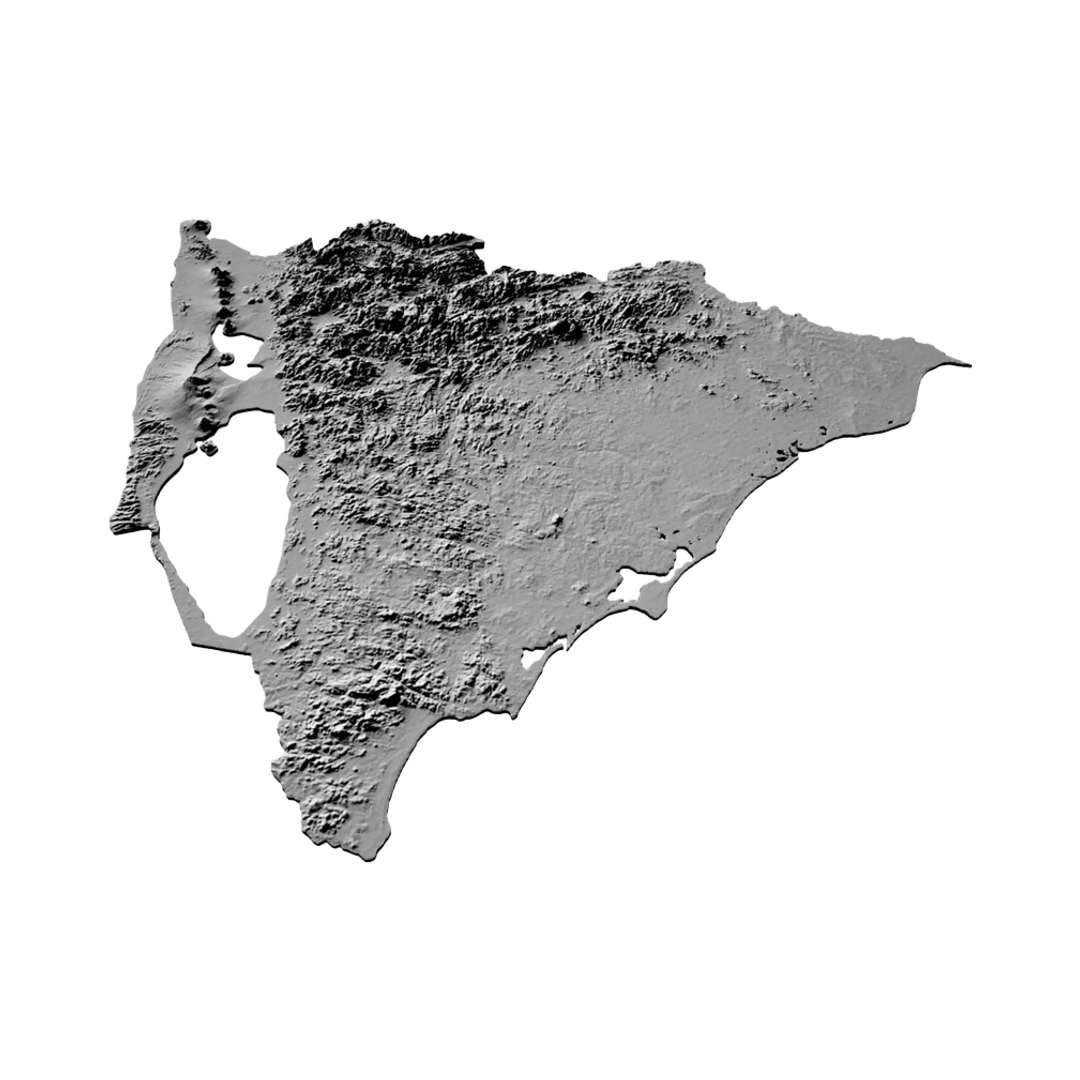 Nicaragua Terrain Map detail view, ready for 3D printing and CNC routing