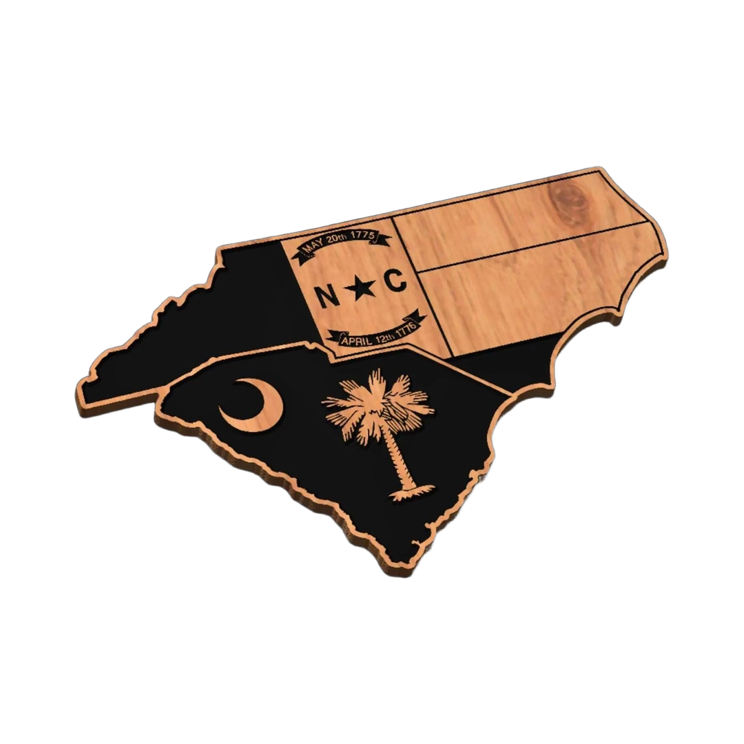North & South Carolina State Flag SVG file for laser cutting and CNC routing, LightBurn and Vectric ready