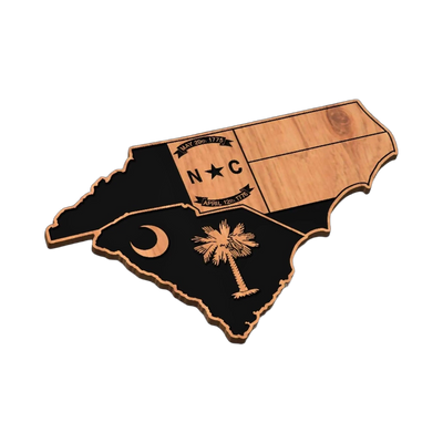North & South Carolina State Flag SVG file for laser cutting and CNC routing, LightBurn and Vectric ready