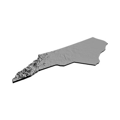 North Carolina Terrain Map design preview, us states