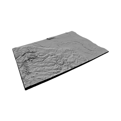 North Dakota Terrain Map detail view, ready for 3D printing and CNC routing