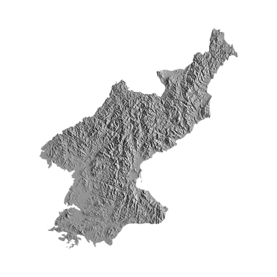 North Korea Terrain Map STL file for digital crafting, LightBurn and Vectric ready