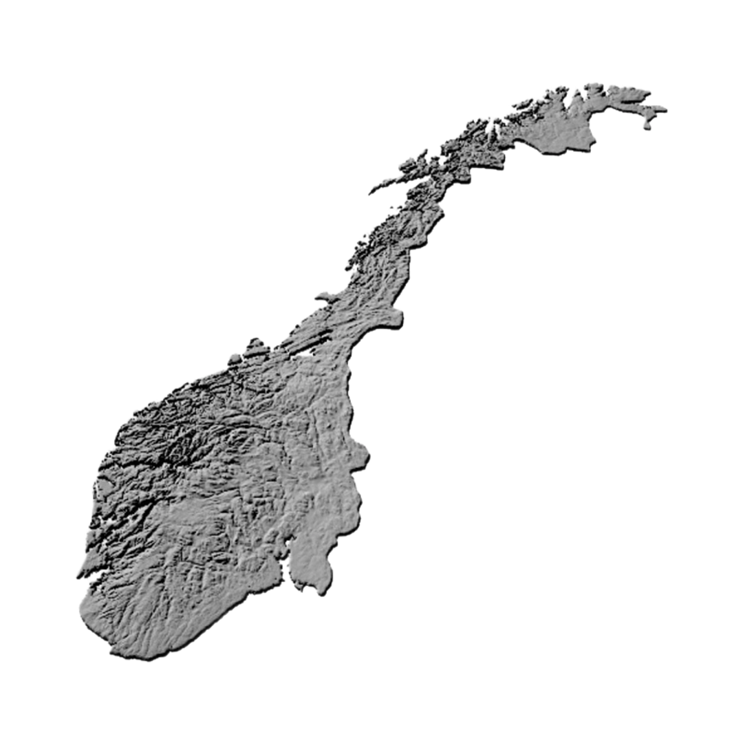 Norway Terrain Map design preview, countries & world