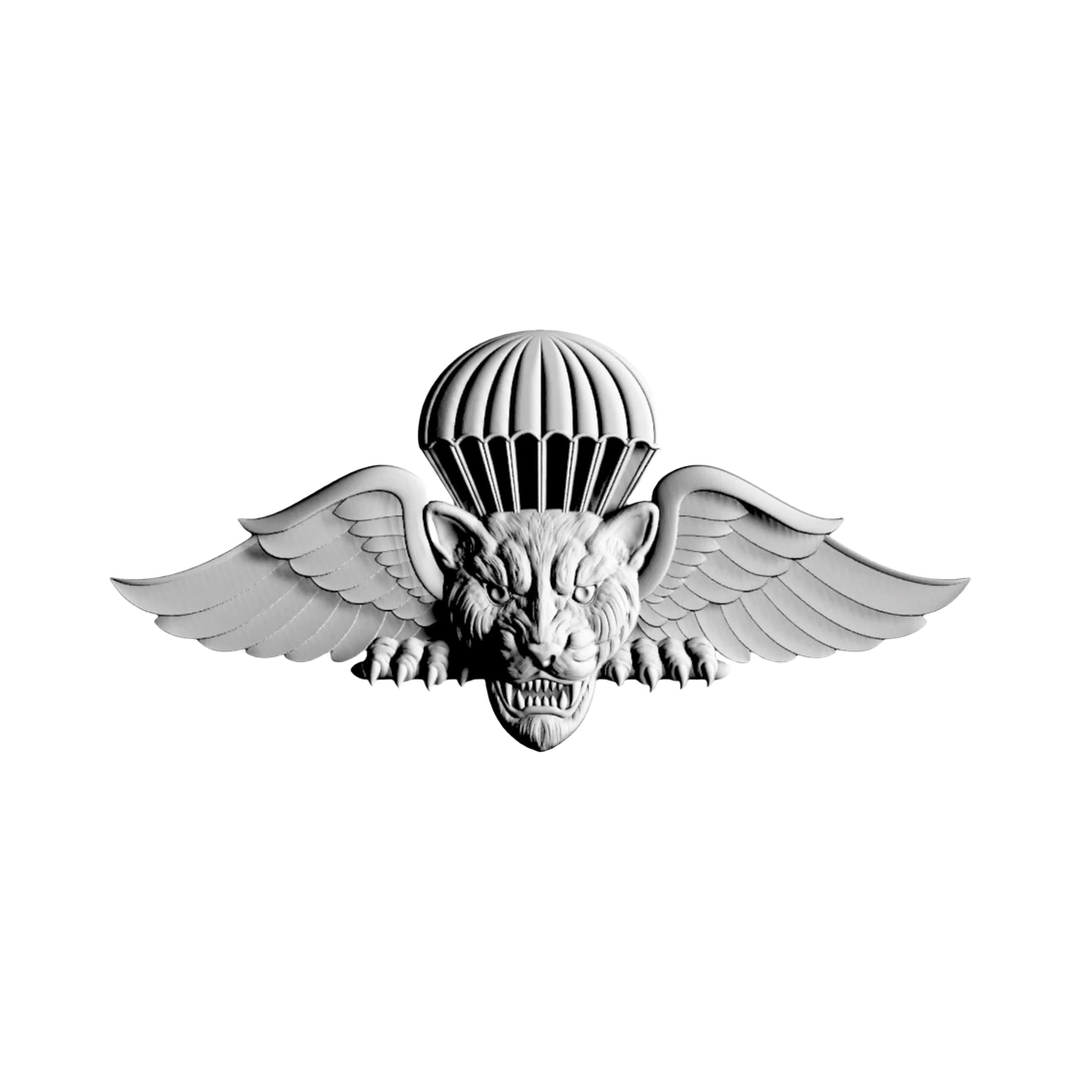 Dominican Republic Jump (Airborne) Wings STL file for 3D printing and CNC routing, LightBurn and Vectric ready