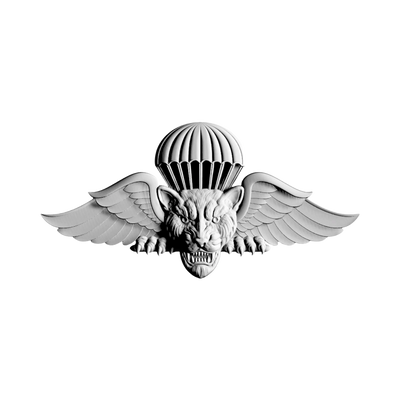 Dominican Republic Jump (Airborne) Wings STL file for 3D printing and CNC routing, LightBurn and Vectric ready