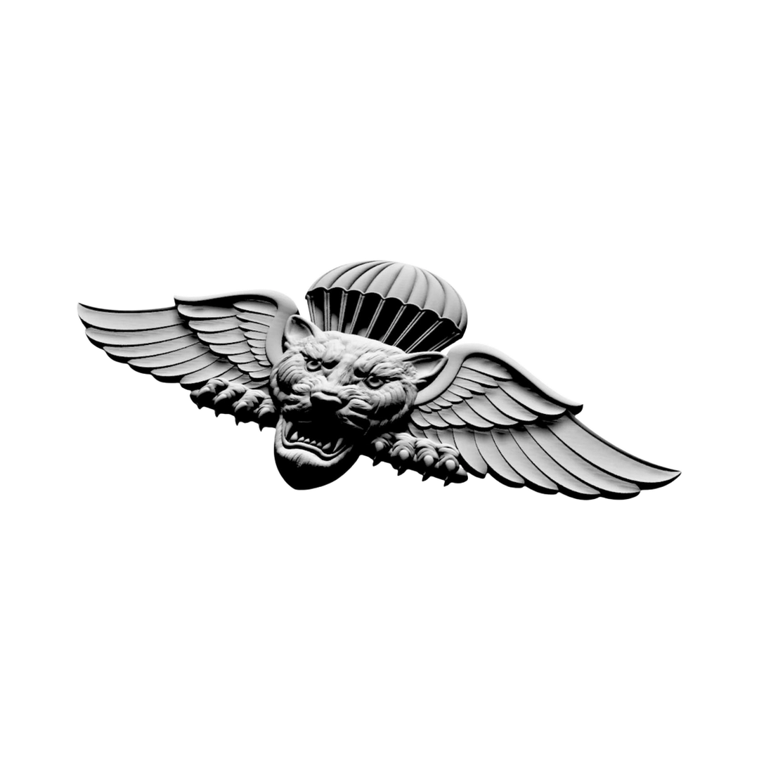 Dominican Republic Jump (Airborne) Wings detail view, ready for 3D printing and CNC routing