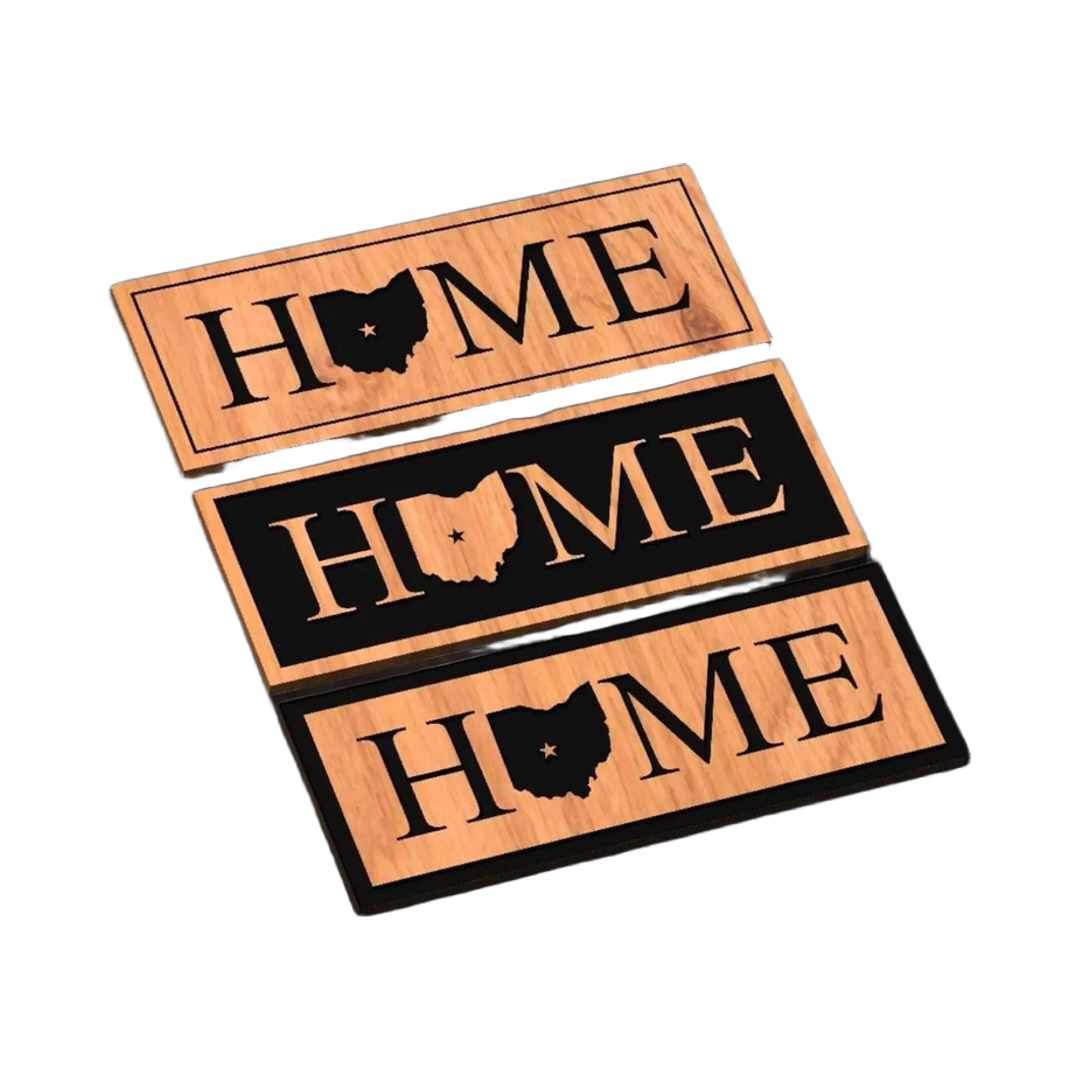 Ohio HOME Design SVG file for laser cutting and CNC routing, LightBurn and Vectric ready