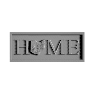 Ohio Topography HOME Design STL file for 3D printing and CNC routing, LightBurn and Vectric ready