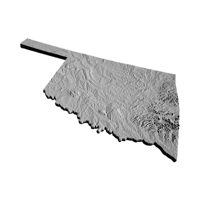 Oklahoma Terrain Map design preview, us states