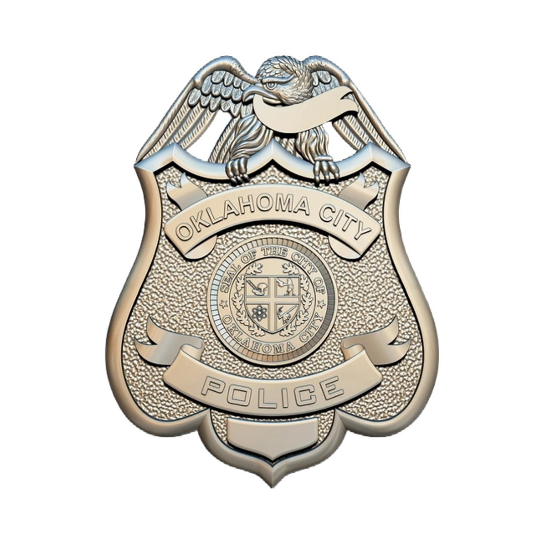 Oklahoma City Police Badge STL file for digital crafting, LightBurn and Vectric ready
