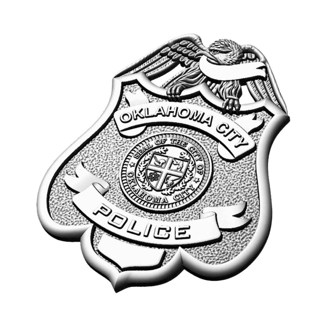 Oklahoma City Police Badge detail view, ready for 3D printing and CNC routing