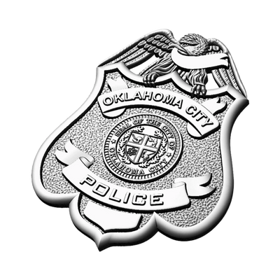 Oklahoma City Police Badge detail view, ready for 3D printing and CNC routing