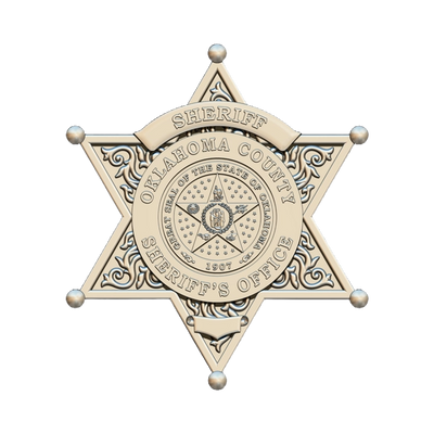 Oklahoma County Sheriff Badge STL file for digital crafting, LightBurn and Vectric ready