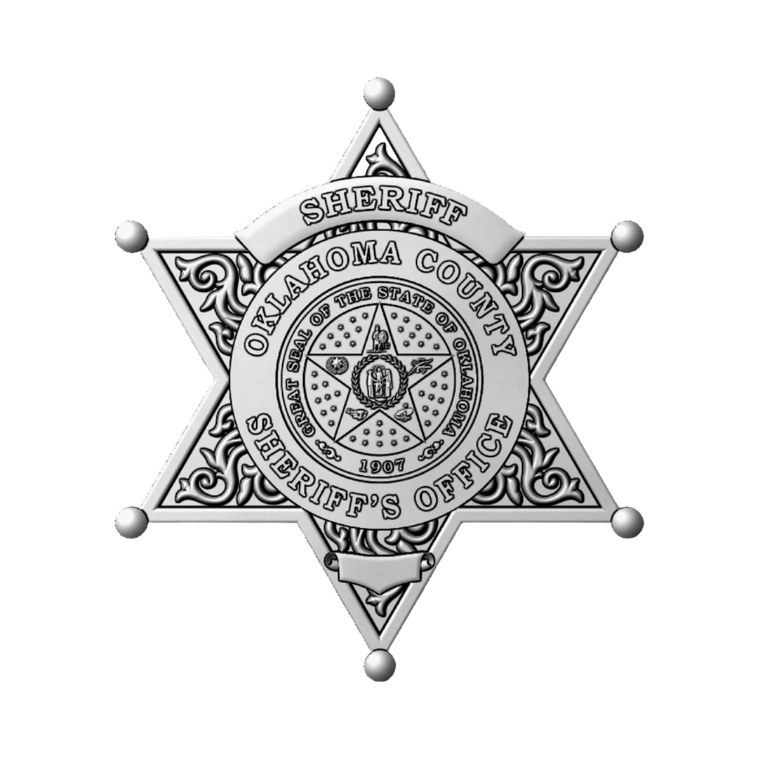 Oklahoma State Sheriff Badge STL file for 3D printing and CNC routing, LightBurn and Vectric ready
