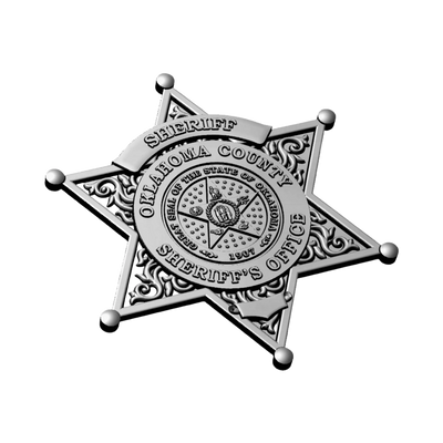 Oklahoma State Sheriff Badge detail view, ready for 3D printing and CNC routing