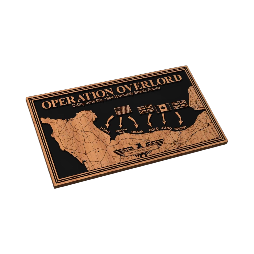 Operation Overlord Battle Map (D-Day) SVG file for laser cutting and CNC routing, LightBurn and Vectric ready