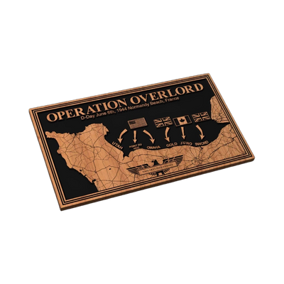 Operation Overlord Battle Map (D-Day) SVG file for laser cutting and CNC routing, LightBurn and Vectric ready