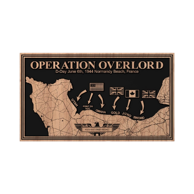 Operation Overlord Battle Map (D-Day) detail view, ready for laser cutting and CNC routing