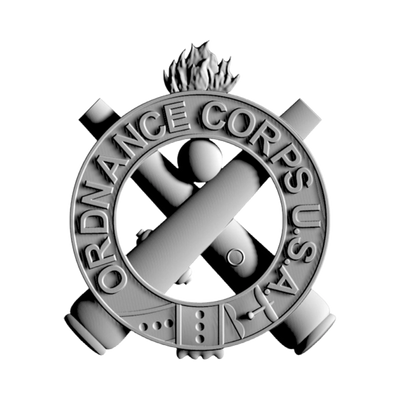 Ordnance Corps Branch STL file for 3D printing and CNC routing, LightBurn and Vectric ready