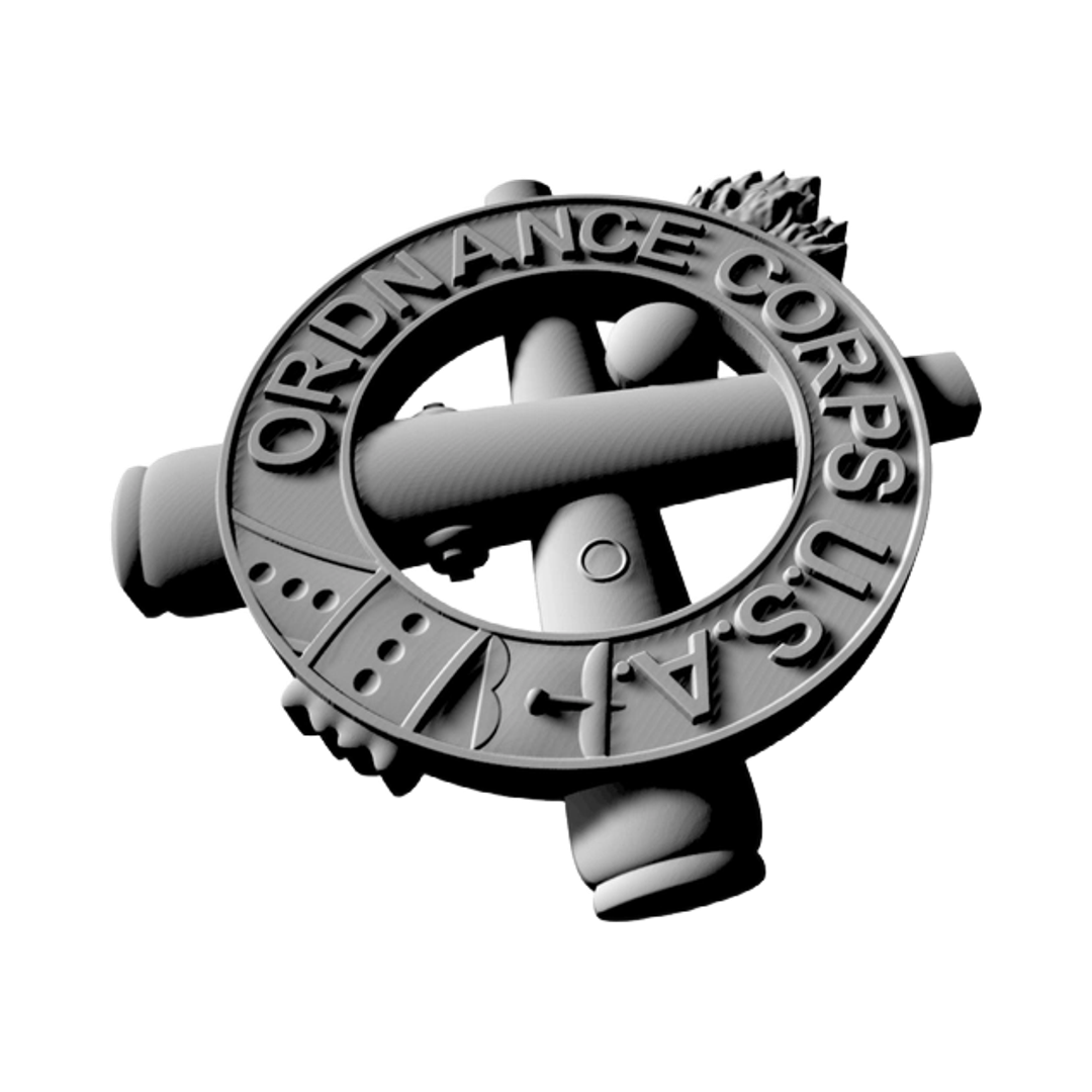 Ordnance Corps Branch detail view, ready for 3D printing and CNC routing