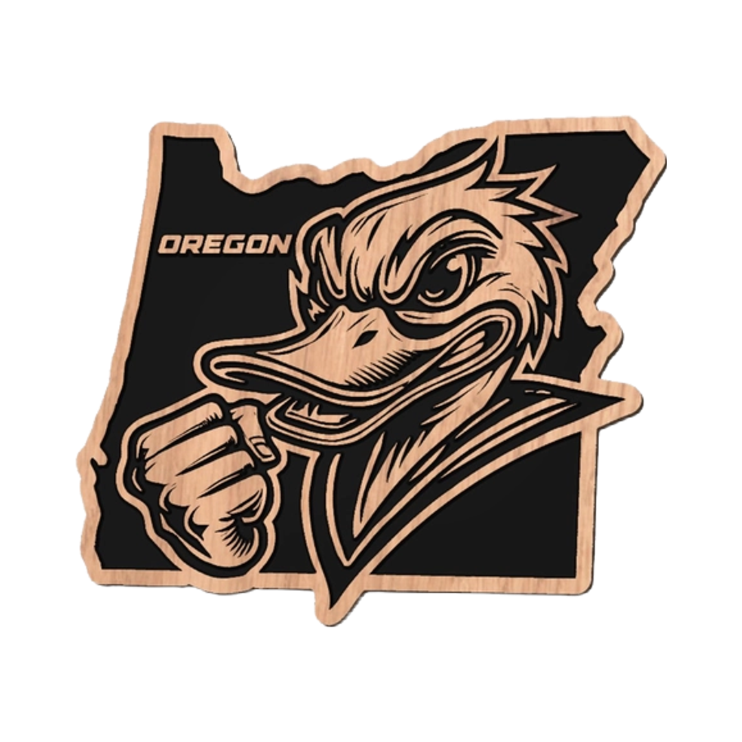 Oregon Sports detail view, ready for laser cutting and CNC routing