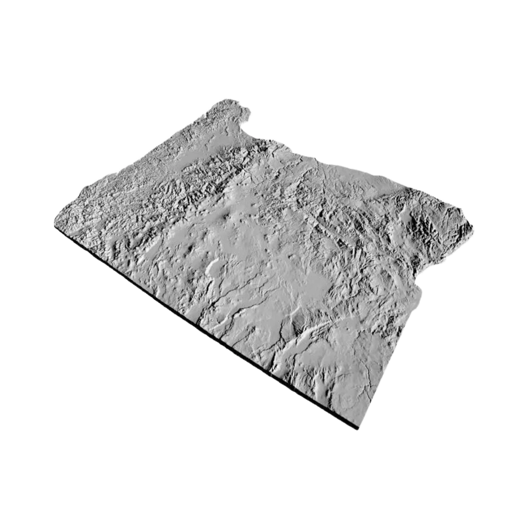 Oregon Terrain Map design preview, countries & world