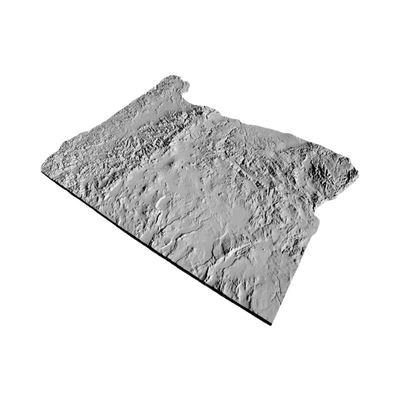 Oregon Terrain Map design preview, countries & world