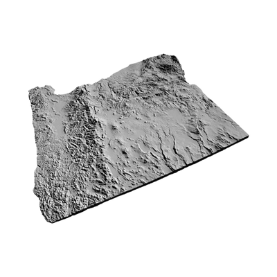 Oregon Terrain Map detail view, ready for 3D printing and CNC routing