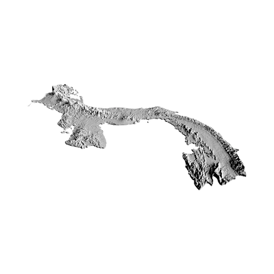 Panama Terrain Map detail view, ready for 3D printing and CNC routing