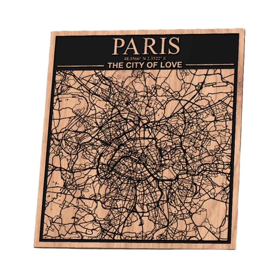 Paris, France City Map design preview, countries & world