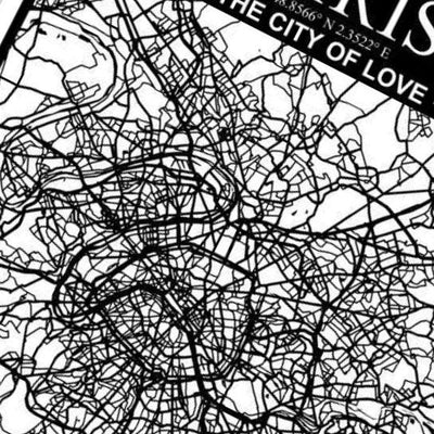 Paris, France City Map detail view, ready for laser cutting and CNC routing