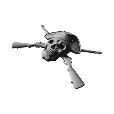 Patriot Skull Cross Rifles detail view, ready for digital crafting