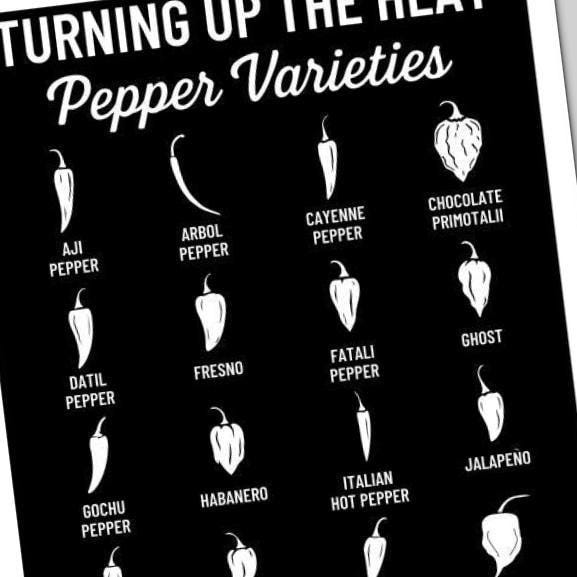Pepper Varieties Sign detail view, ready for laser cutting and CNC routing