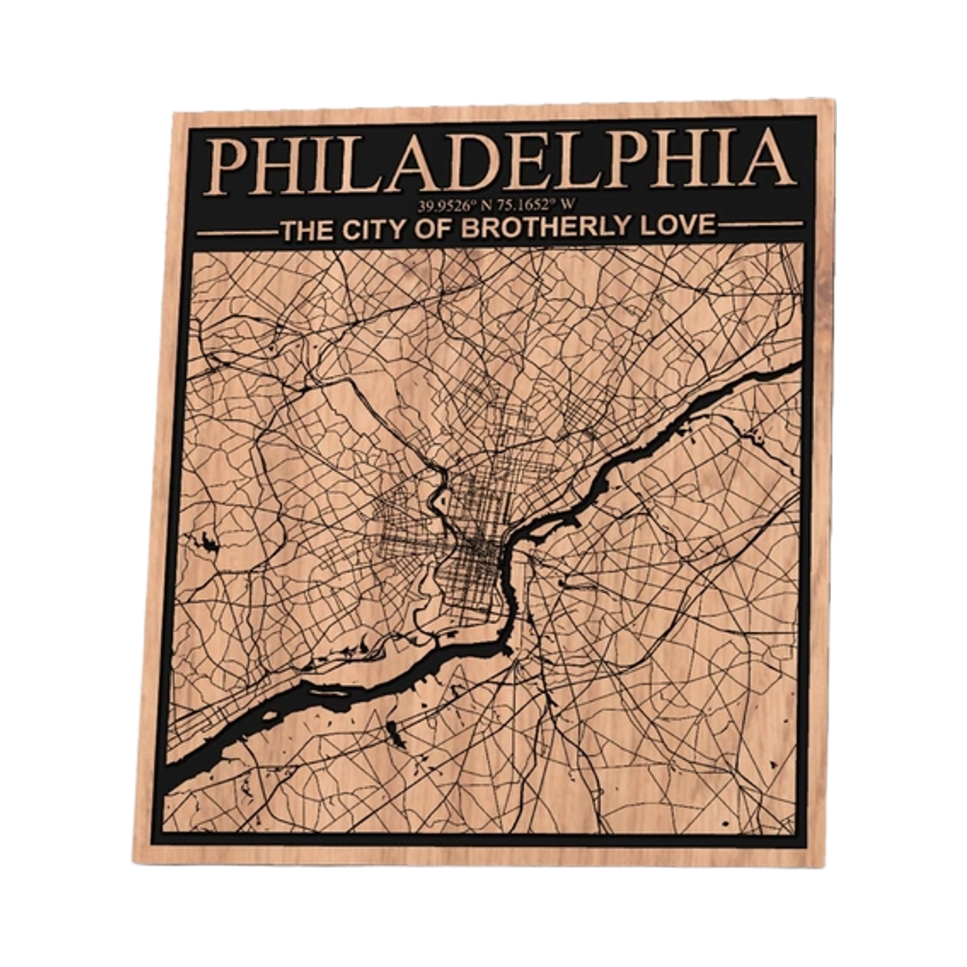 Philadelphia, Pennsylvania City Map design preview, us states
