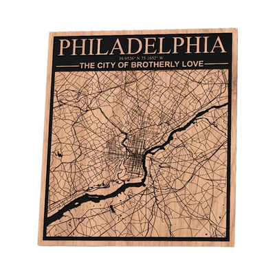 Philadelphia, Pennsylvania City Map design preview, us states