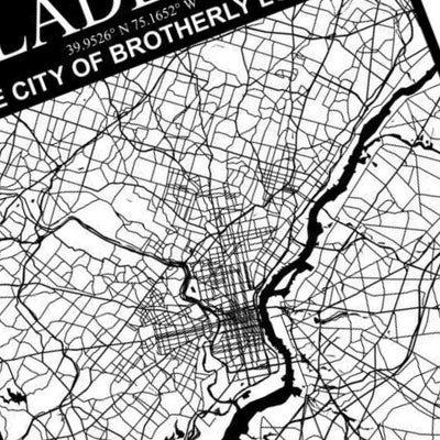 Philadelphia, Pennsylvania City Map detail view, ready for laser cutting and CNC routing