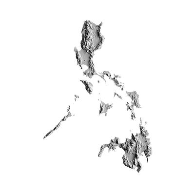 Philippines Terrain Map STL file for 3D printing and CNC routing, LightBurn and Vectric ready